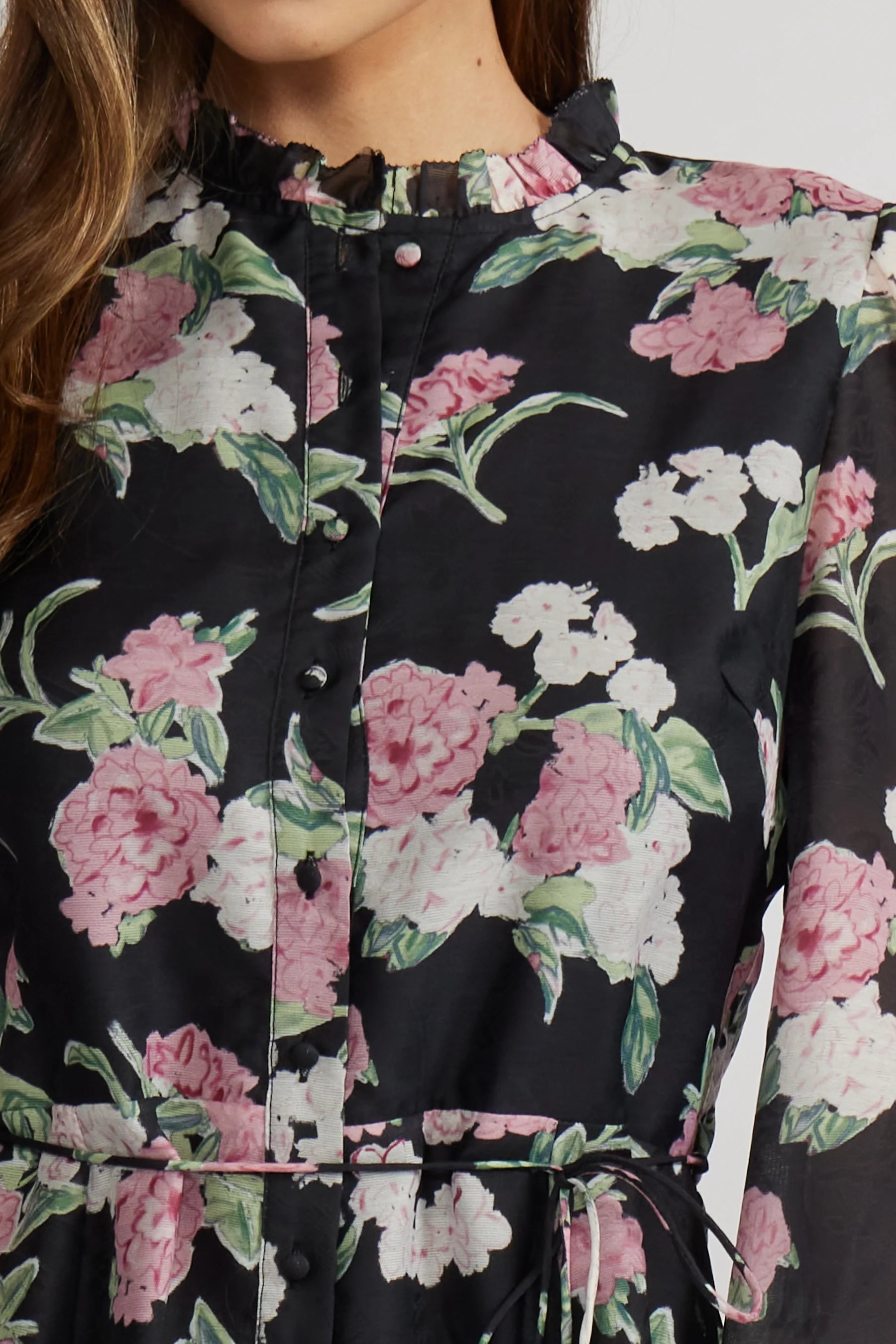 Nina Black Floral Mini Dress