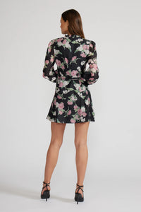 Nina Black Floral Mini Dress