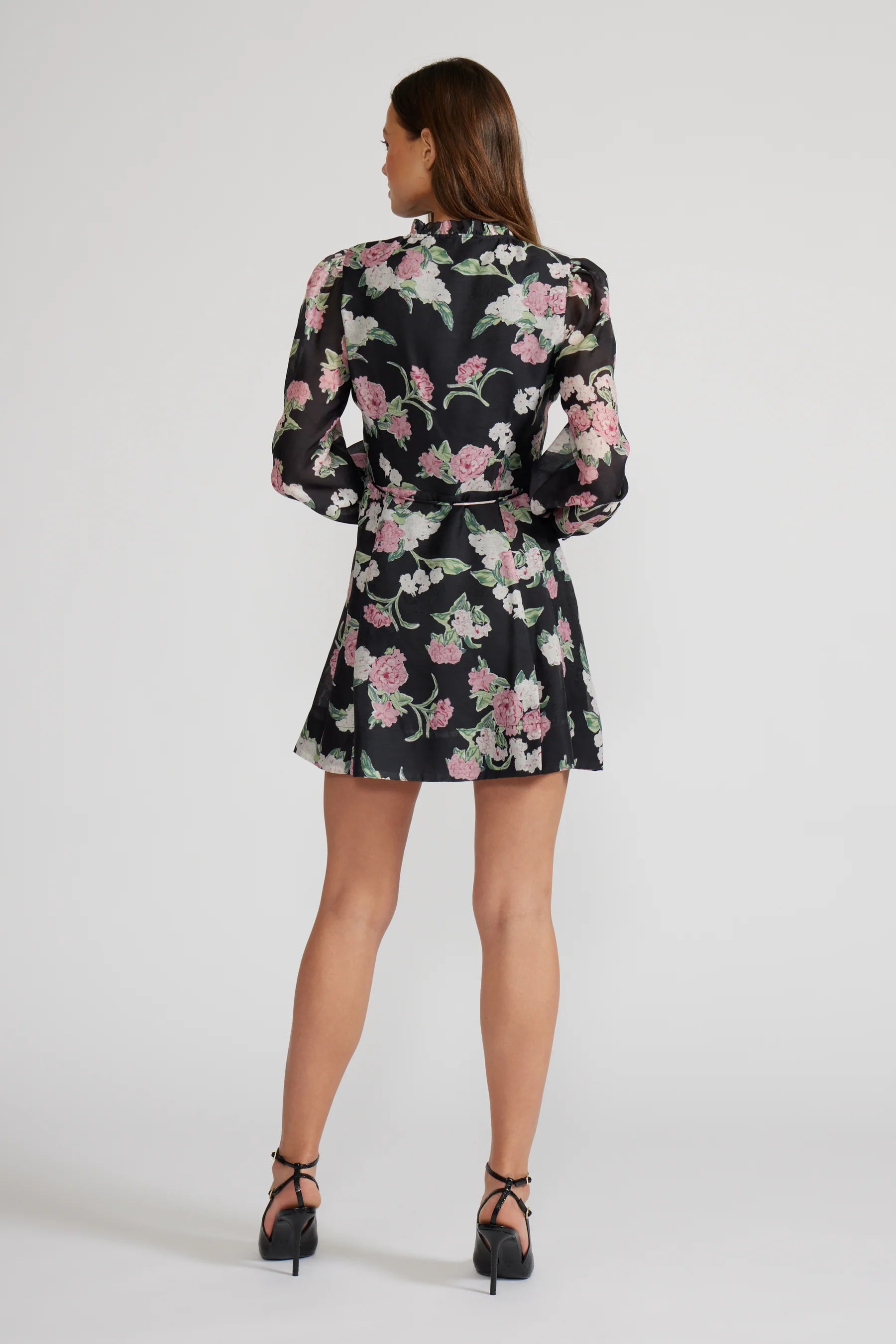 Nina Black Floral Mini Dress