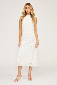 Serafina White Halter Dress