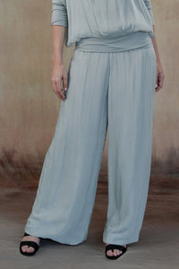 Madelyn Silk Pants - Pearl Gray