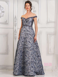 Midnight Beaded Neckline Gown | C-MV1299