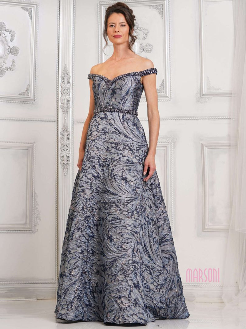 Midnight Beaded Neckline Gown | C-MV1299