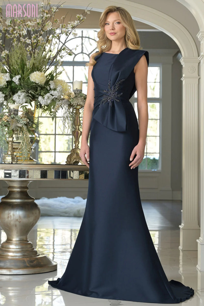 Mikado Navy Gown | C-MV1359