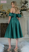 Emerald Tea-Length Sleeved Gown | C-MV1369