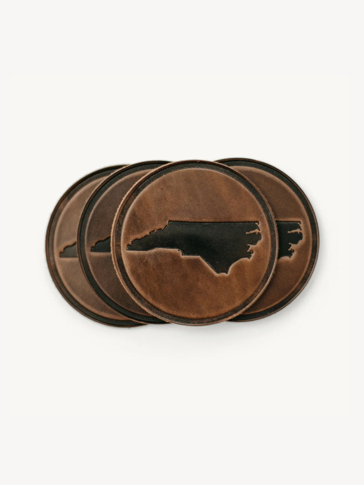 Leather North Carolina Coasters