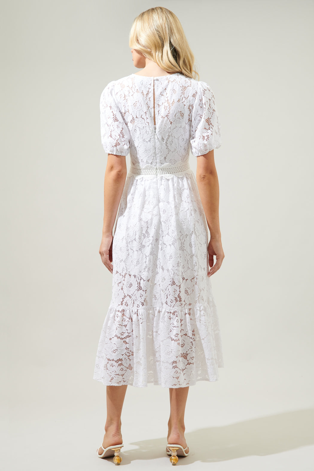 Fleur De Lis Lace Midi Dress