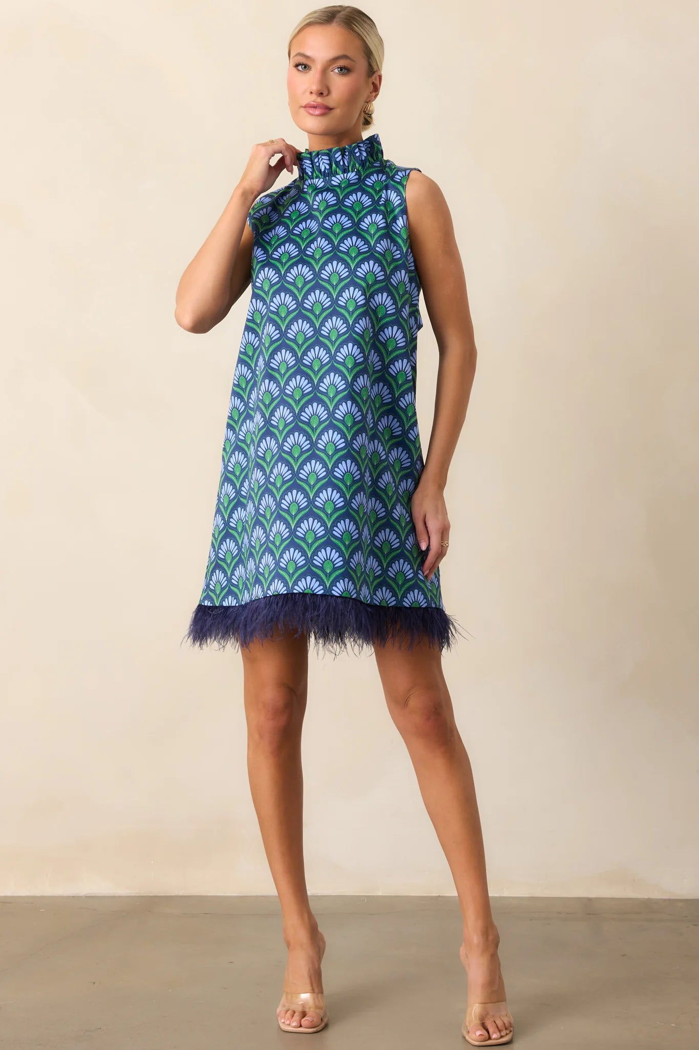 Carlisle Geometric Feather Dress
