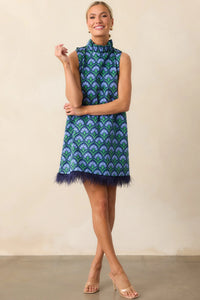 Carlisle Geometric Feather Dress