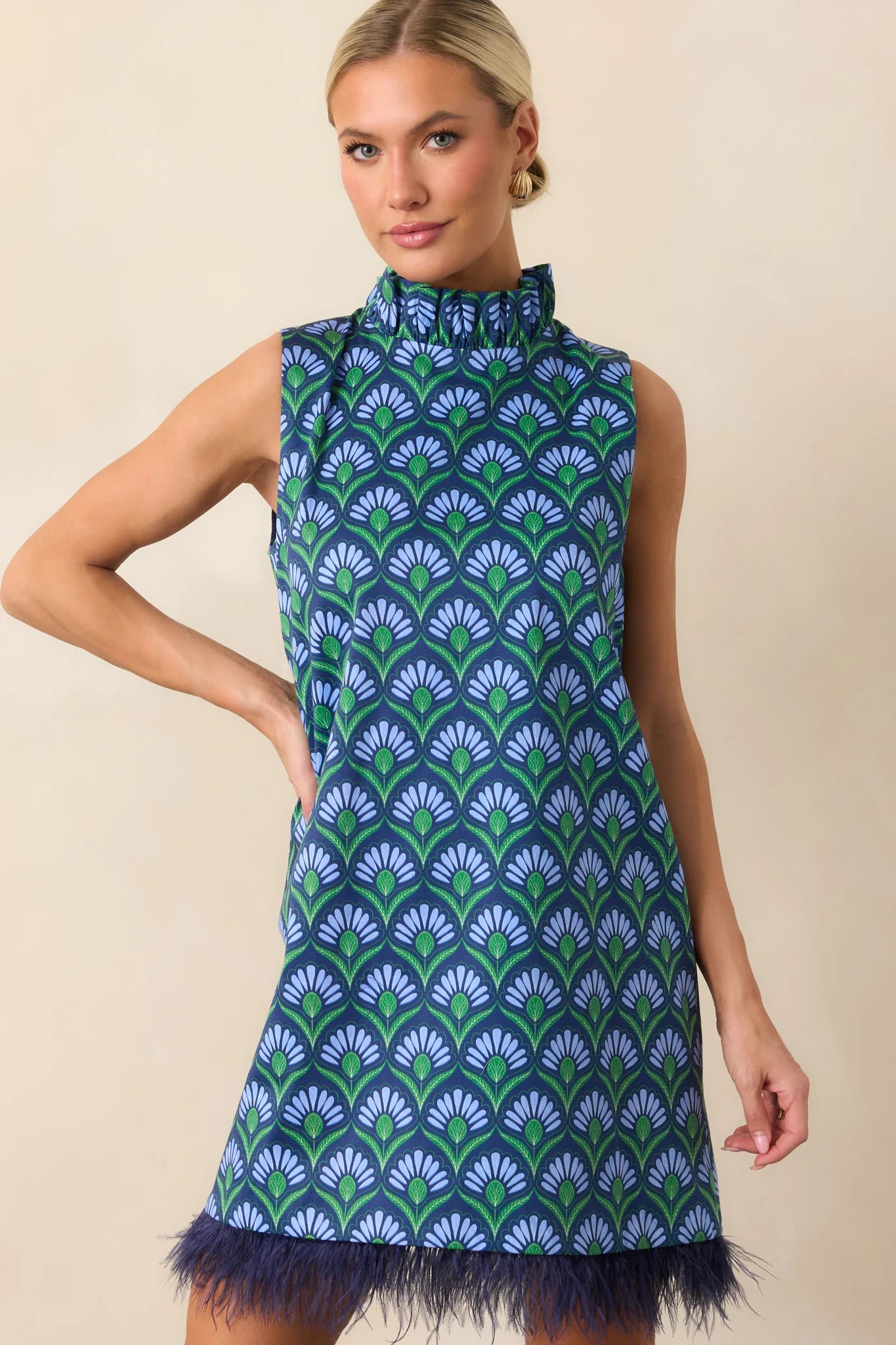 Carlisle Geometric Feather Dress