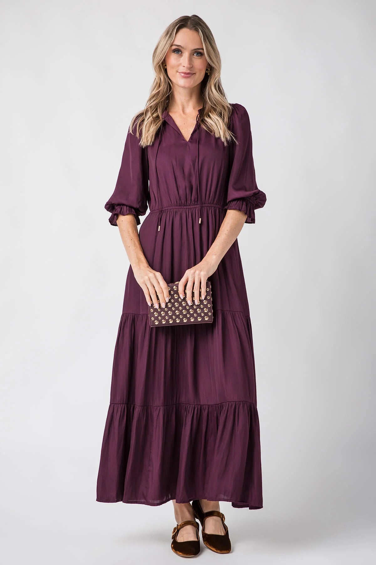 Perfect Plum Satin Dress