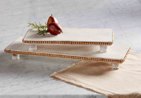 Gold Beaded Raised Serving Board Set