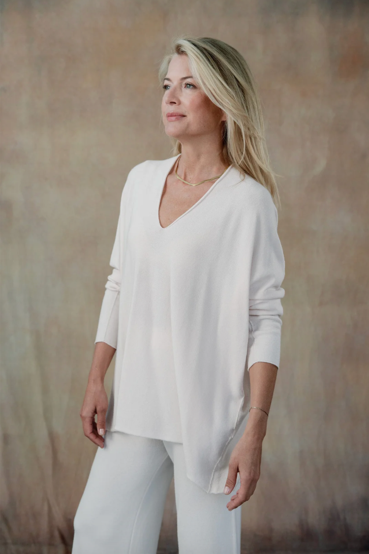 Claudia V-Neck Sweater - Ivory