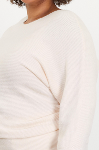 Boat Neck Ribbed Sweater