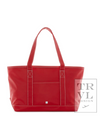 Red Midi Coated Tote