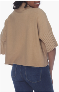 Super-soft Mock Neck Sweater - Camel