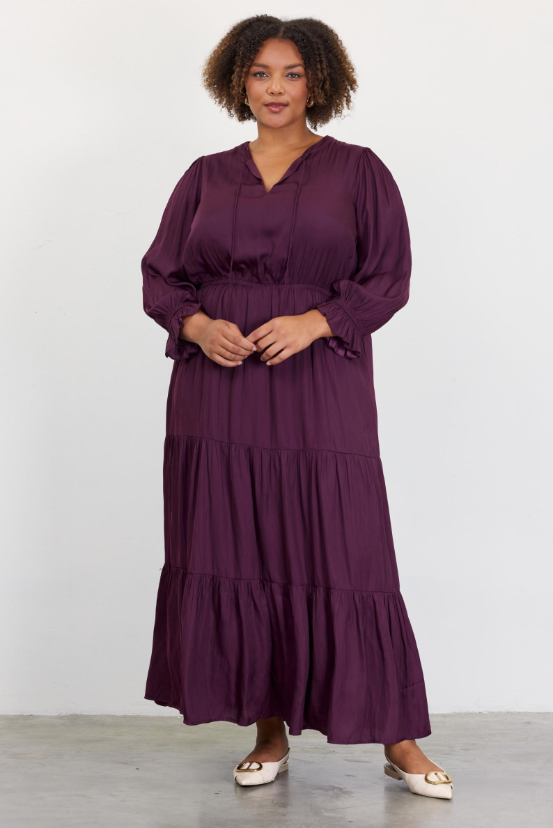 Perfect Plum Satin Dress