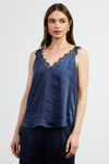 Navy Lace Trim Tank