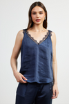 Navy Lace Trim Tank