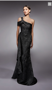 Charcoal One Shoulder Gown - AP-27734