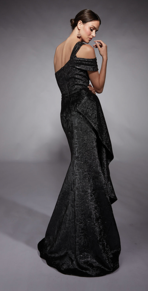 Charcoal One Shoulder Gown - AP-27734