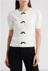 Short Sleeve Bow Cardigan