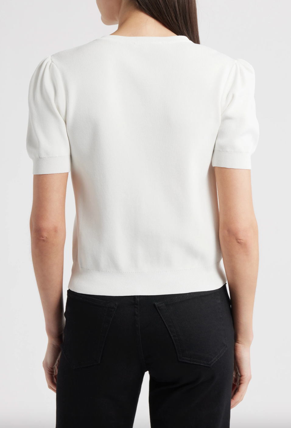 Short Sleeve Bow Cardigan