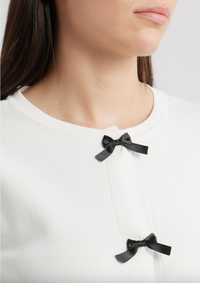 Short Sleeve Bow Cardigan