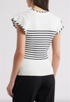 Striped Flutter Sleeve Sweater