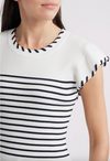 Striped Flutter Sleeve Sweater