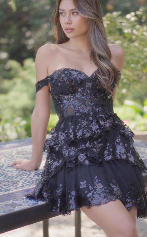 Black Paris Tiered Dress | J-JT920K