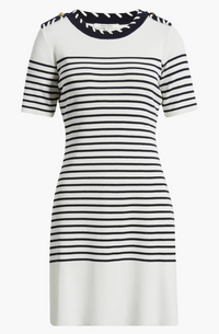 Stripe Stitch Epaulets Minidress