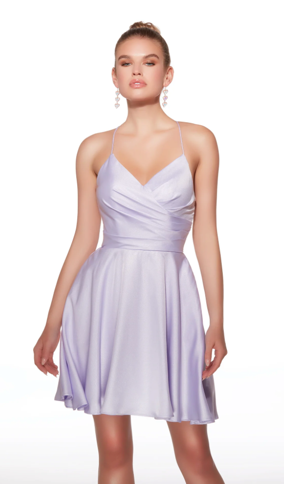 Lilac Santorini Satin Dress | AP-30018