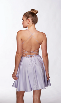 Lilac Santorini Satin Dress | AP-30018