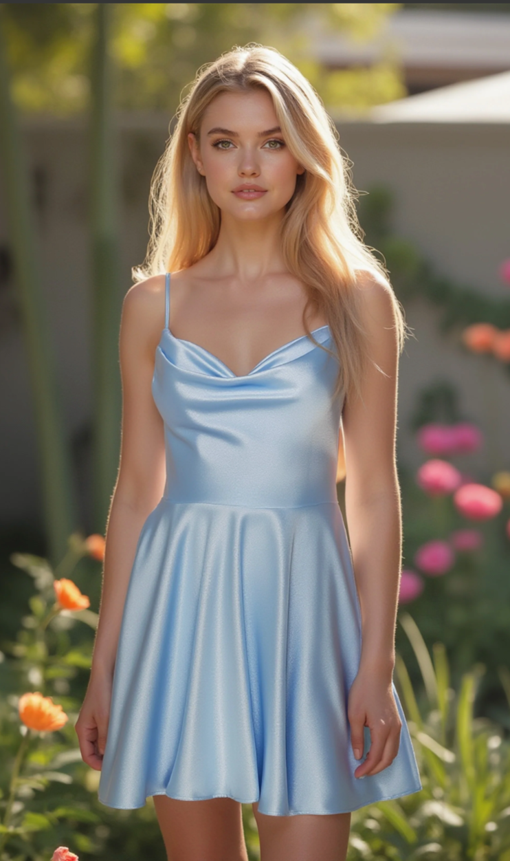 Periwinkle Blue Niagara Dress | AP-30051