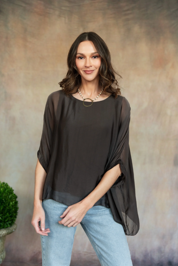Martina Silk Blouse - Espresso