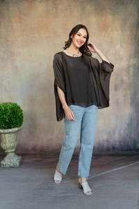 Martina Silk Blouse - Espresso