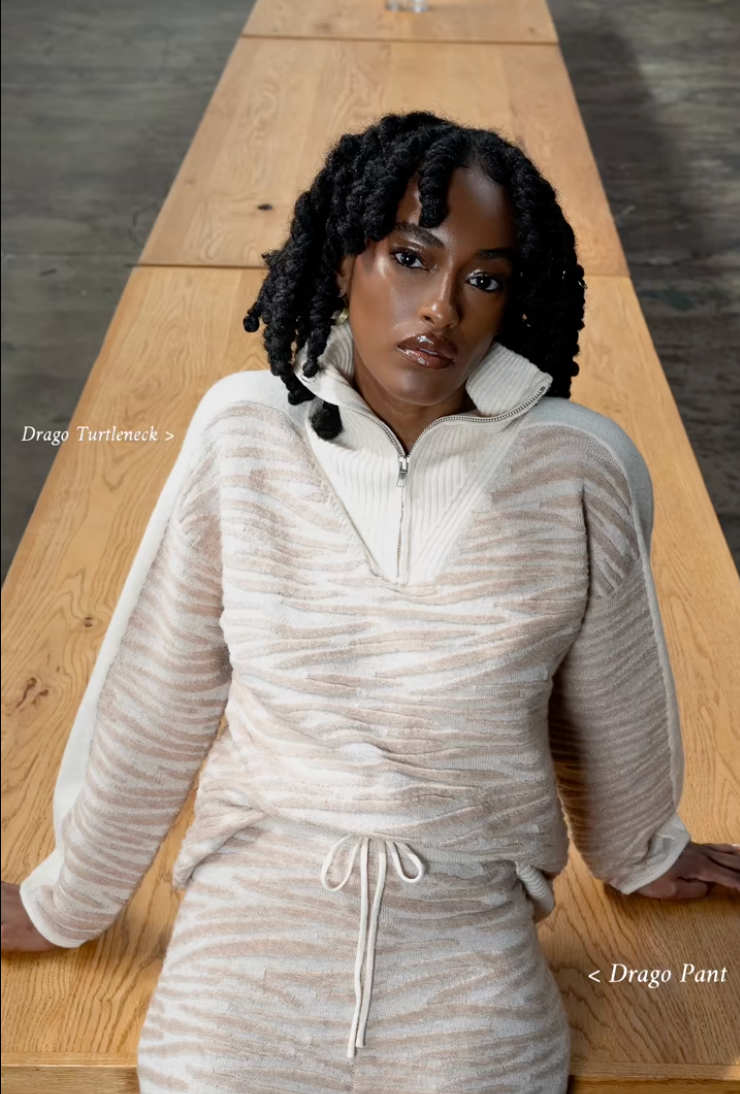 Drago Quarter-Zip | Ecru & Camel