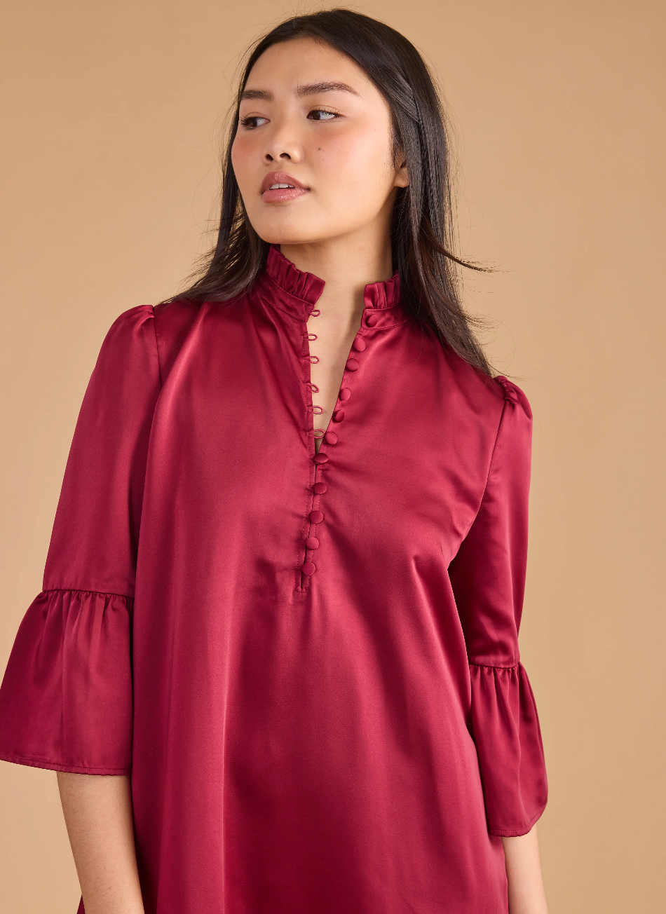 Chelsea Dress in Beet Red