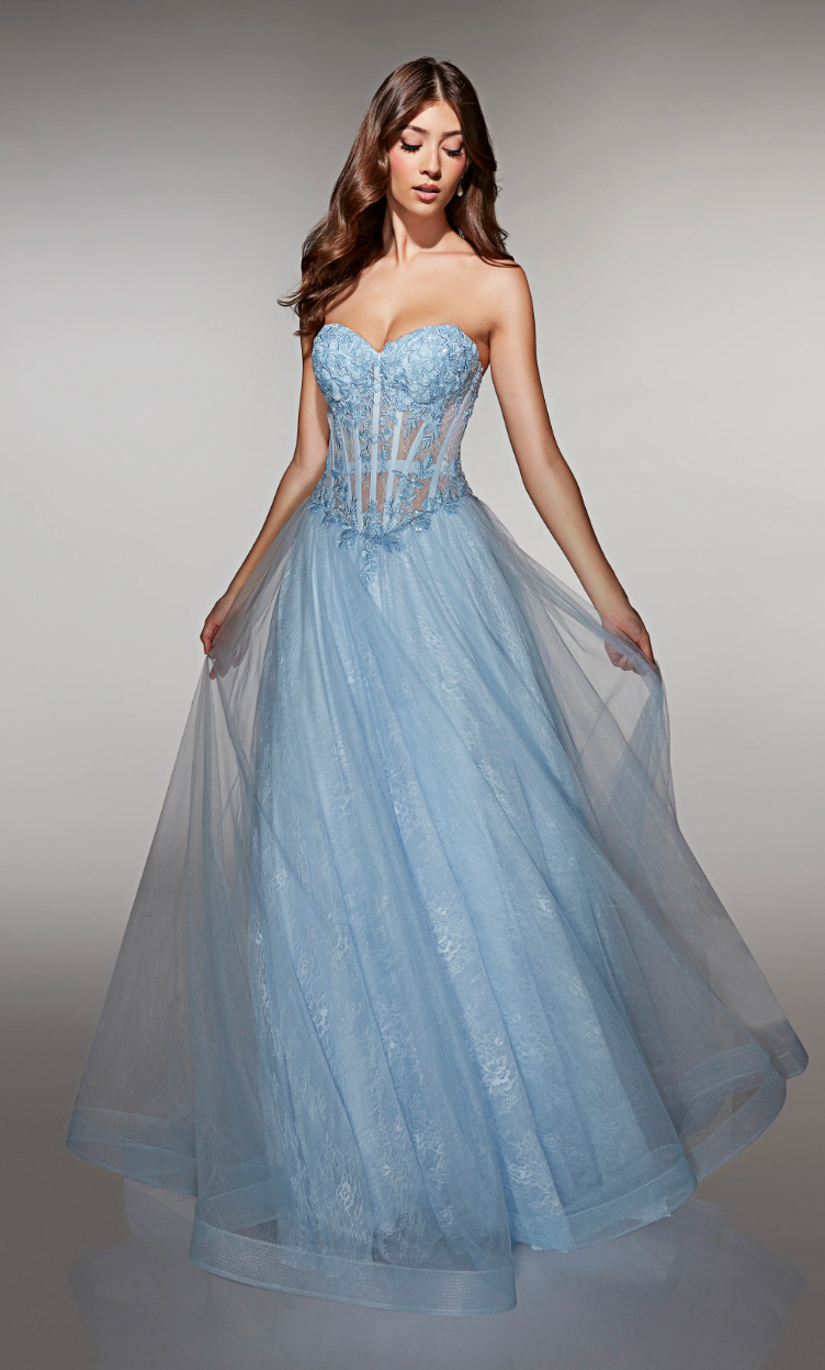 Alyce 61984 Long Prom Dress Glacier Blue / 00 Alyce 61984 Long Prom Dress Glacier Blue / 00