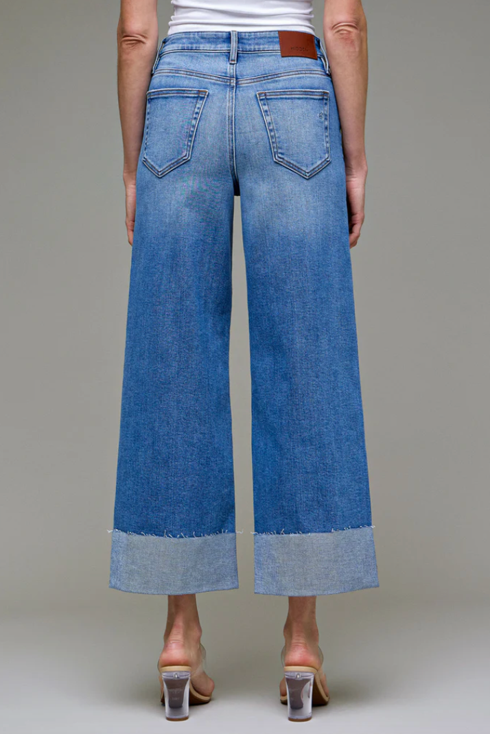 Nori Medium Wash Cuff Leg Jean