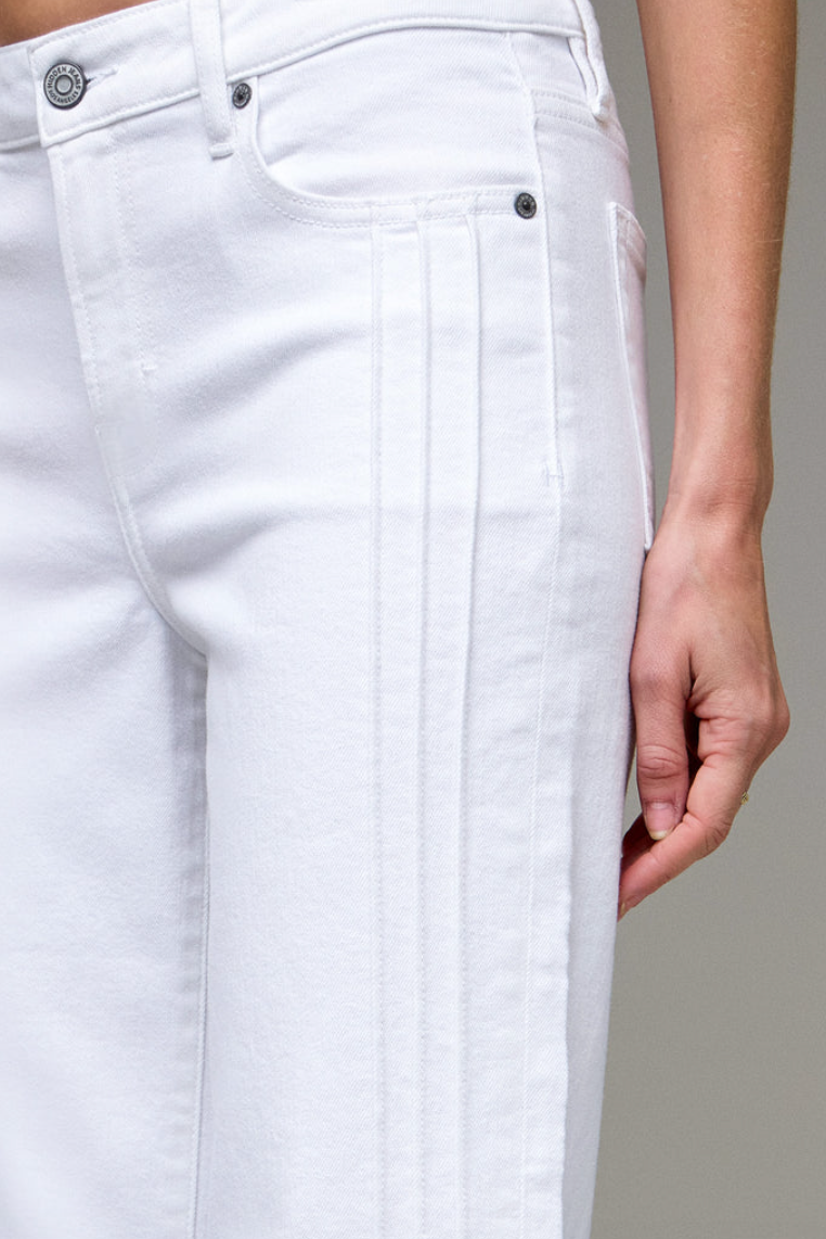 Ecru Pintuck Midrise Flare