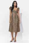 Solene Leopard Print Midi Dress