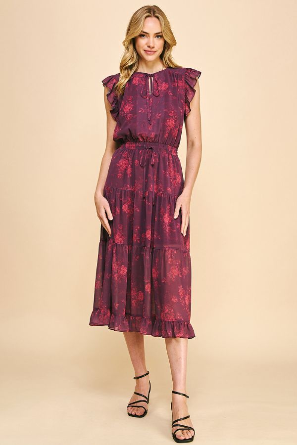 Olivia Floral Midi Dress