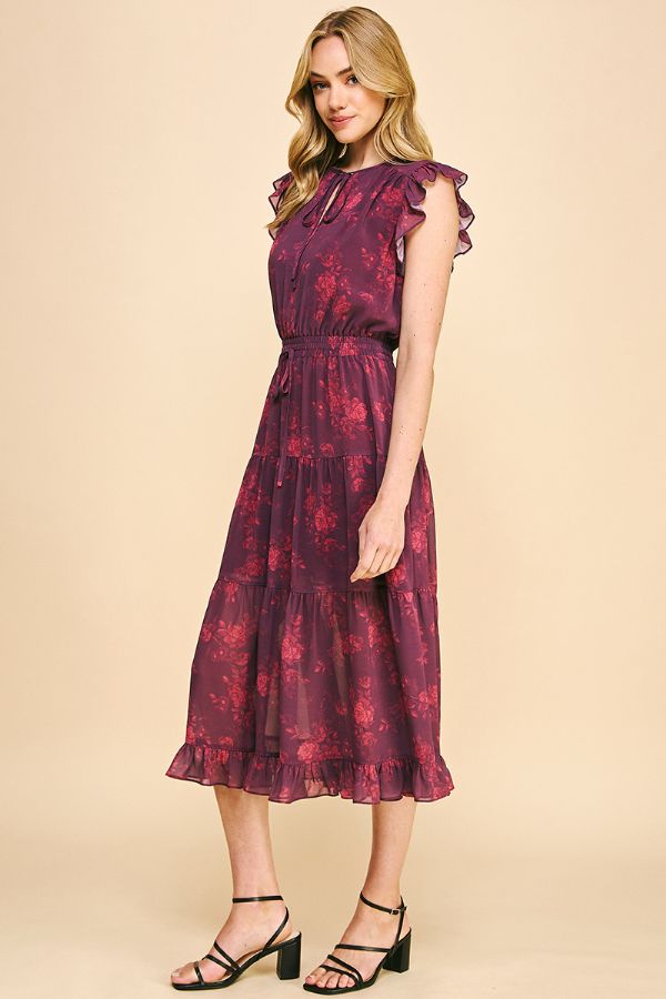 Olivia Floral Midi Dress