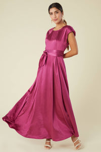 Olivia Gown - Mulberry Pink Washed Satin