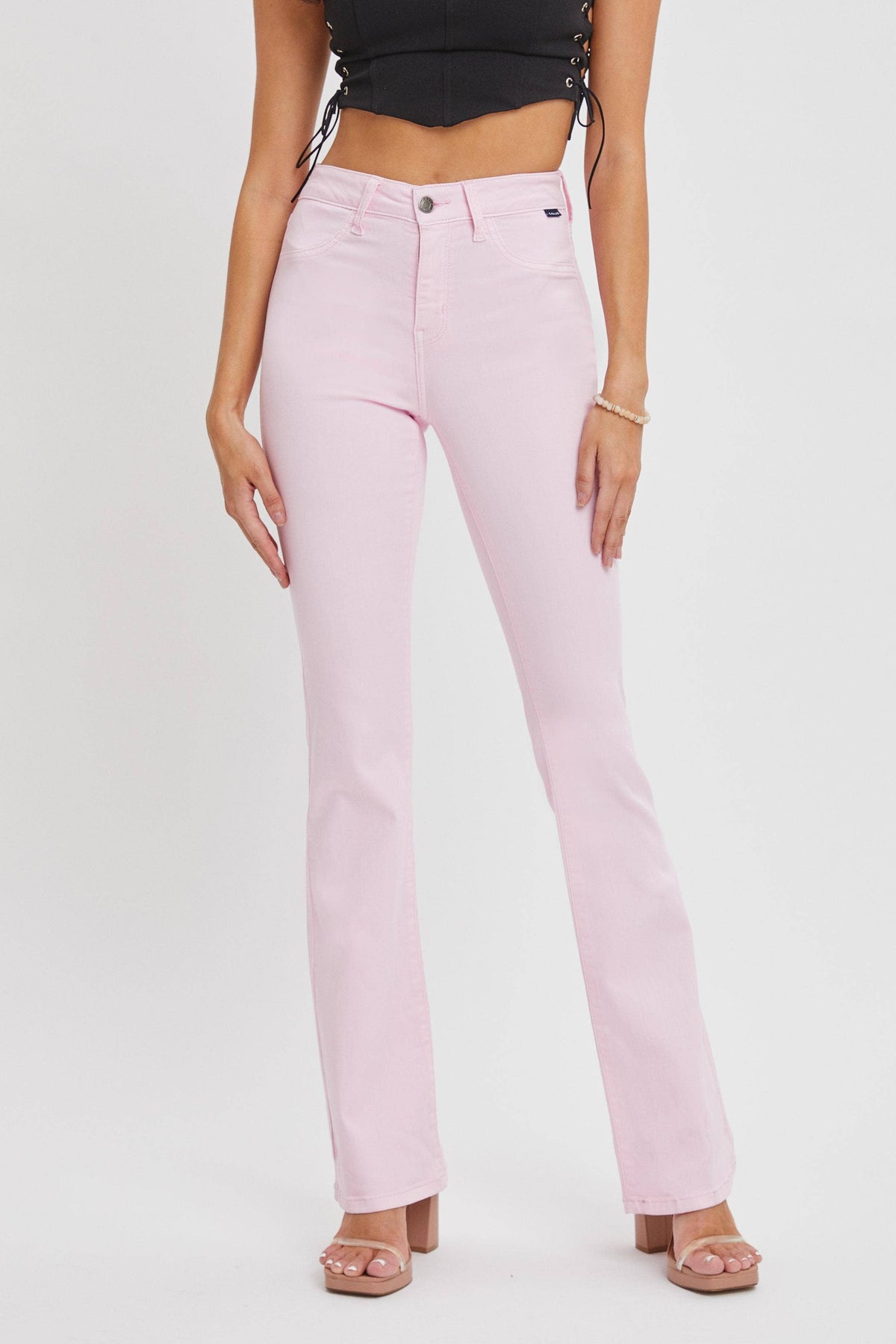 Strawberry Mid-Rise Flare Jean