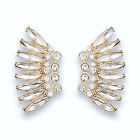 Gold Crystal Marquis Wing Earrings