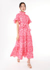 Sadie Maxi Dress Hot Pink Hibiscus Jacquard