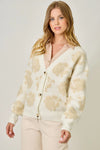 Floral Button Down Cardigan | Cream